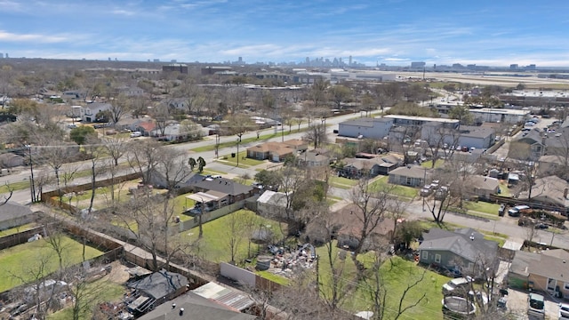 aerial view with a residential view