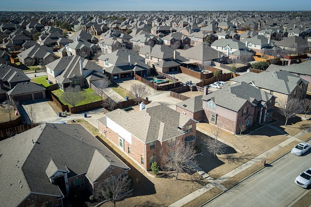 aerial view with a residential view