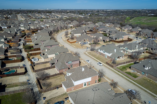 aerial view with a residential view