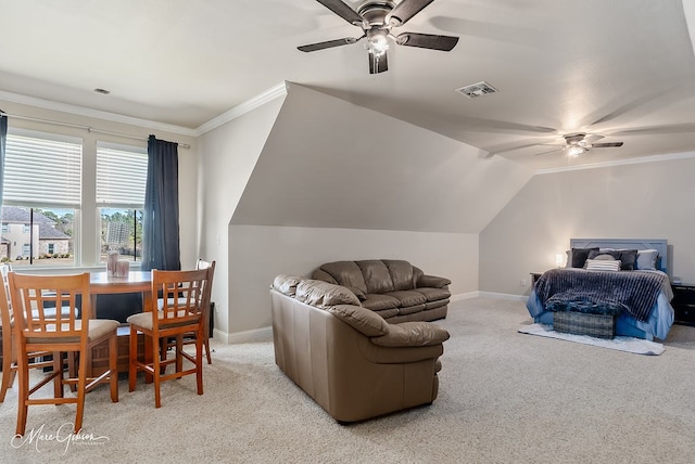 bedroom featuring baseboards, visible vents, and carpet floors