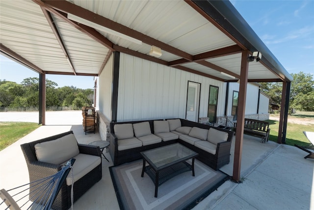 view of patio featuring an outdoor living space