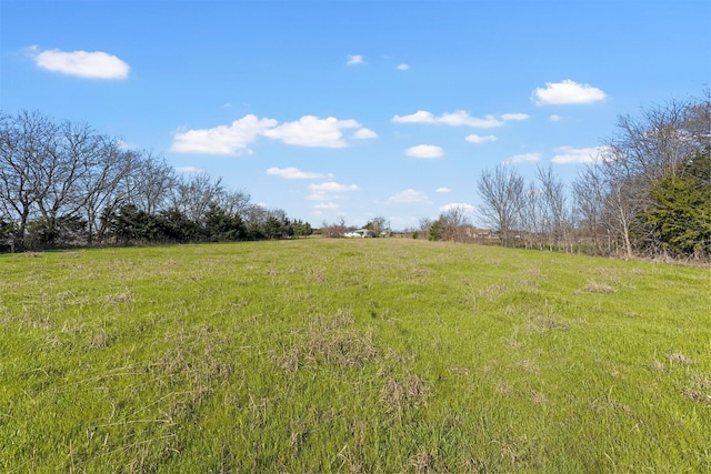 view of yard with a rural view