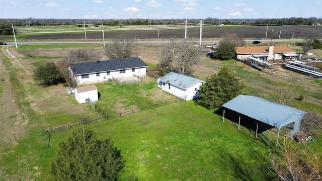 bird's eye view with a rural view