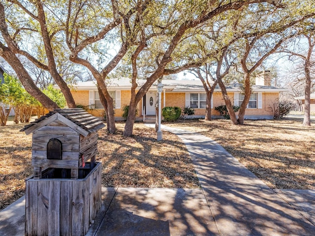 view of single story home