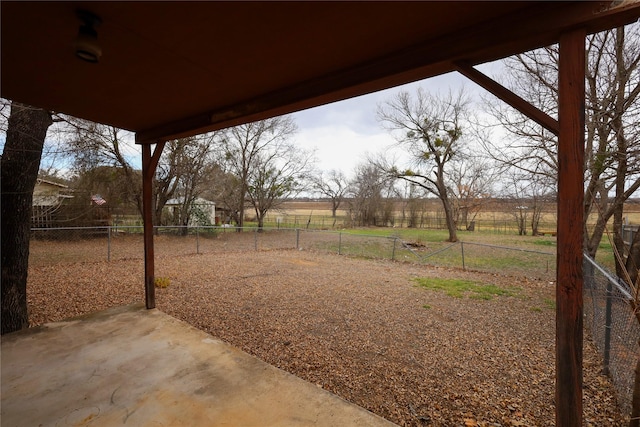 view of yard with a patio area and fence