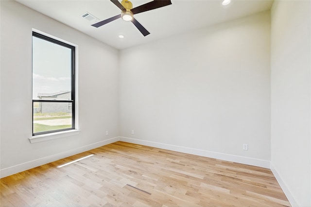 2031 Meadowlark Ct, Aledo, TX 76008 - empty room featuring ceiling fan, light wood-style flooring, and recessed lighting