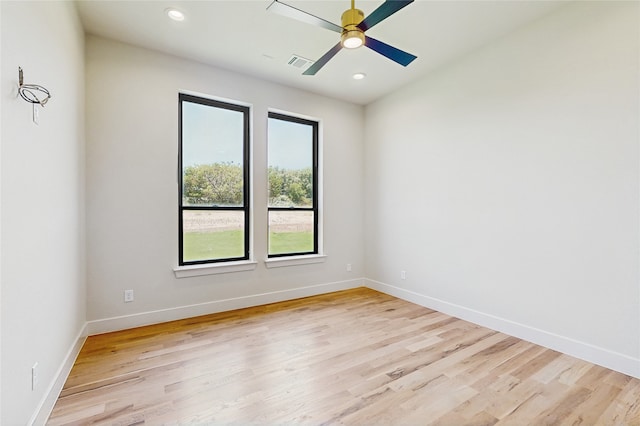 2031 Meadowlark Ct, Aledo, TX 76008 - empty room featuring light wood-style flooring, a ceiling fan, and recessed lighting