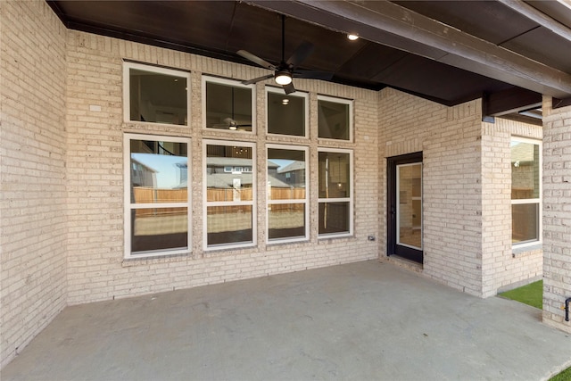 view of patio with a ceiling fan