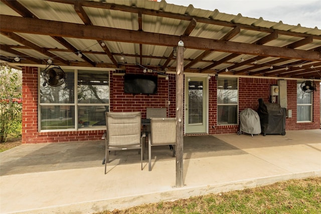 view of patio / terrace featuring outdoor dining space and area for grilling