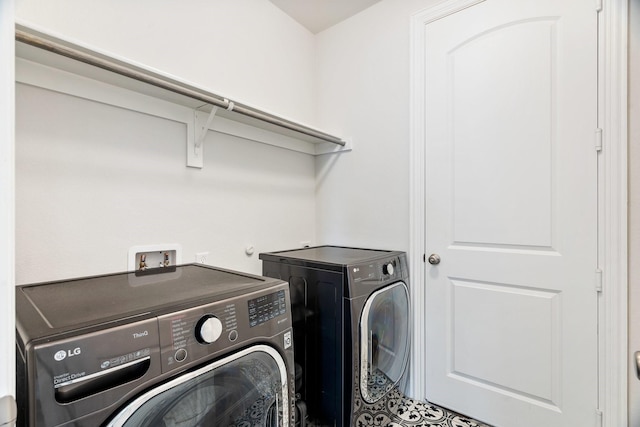 laundry room with laundry area and washer and dryer