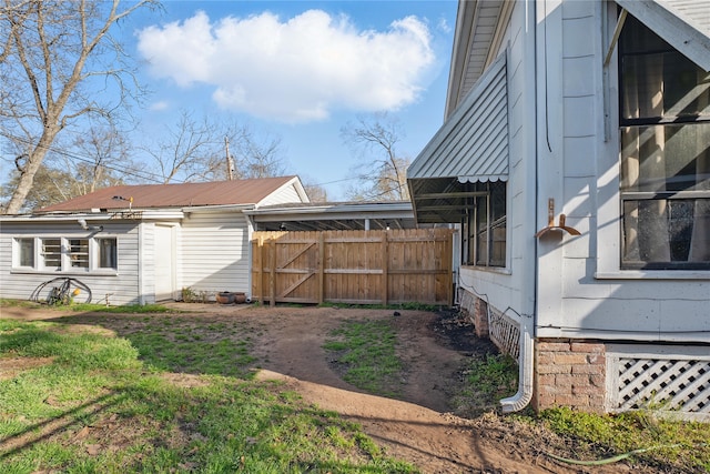 view of yard featuring fence