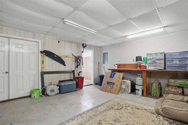 garage featuring electric panel