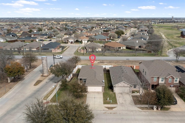 aerial view with a residential view