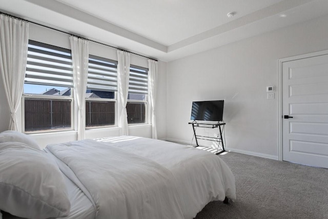 bedroom featuring carpet flooring and baseboards