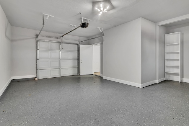 garage with baseboards