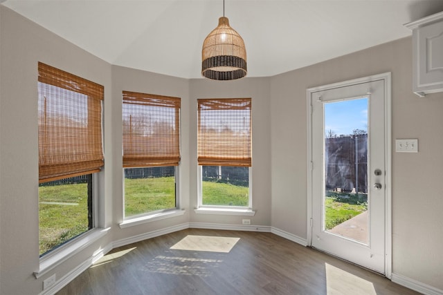 interior space with vaulted ceiling