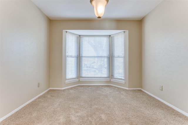 spare room with baseboards and carpet flooring