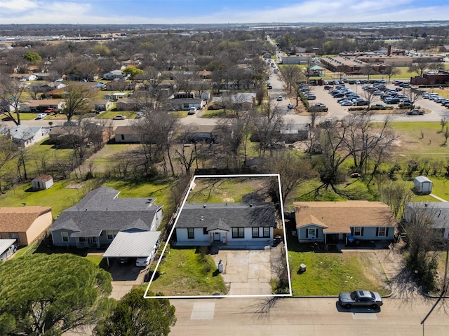 bird's eye view featuring a residential view