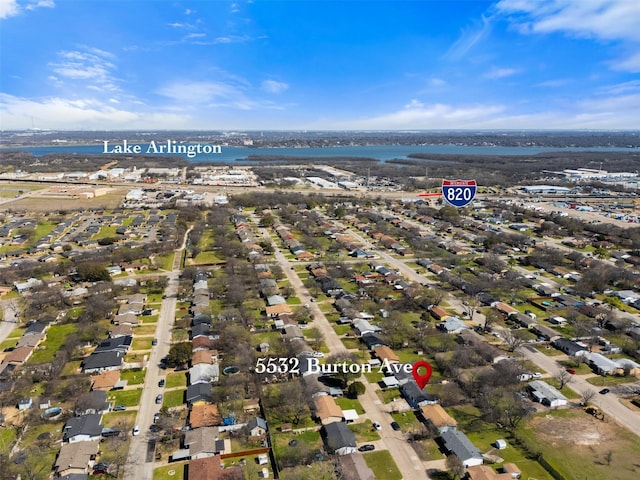 aerial view with a residential view