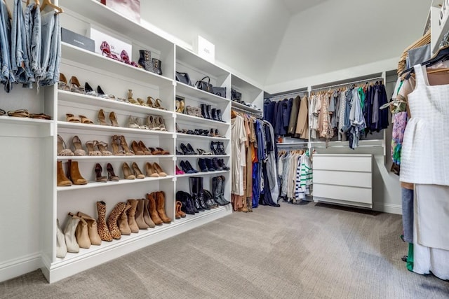 spacious closet featuring carpet flooring