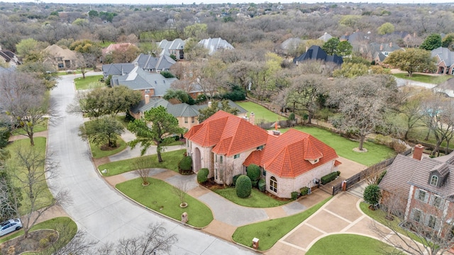 aerial view featuring a residential view