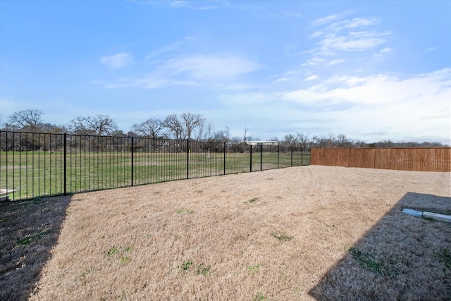 view of yard featuring fence