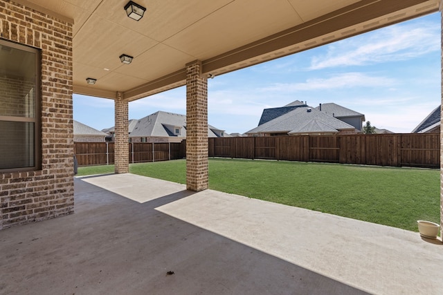 view of patio with a fenced backyard