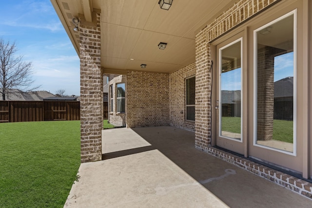 view of patio with fence