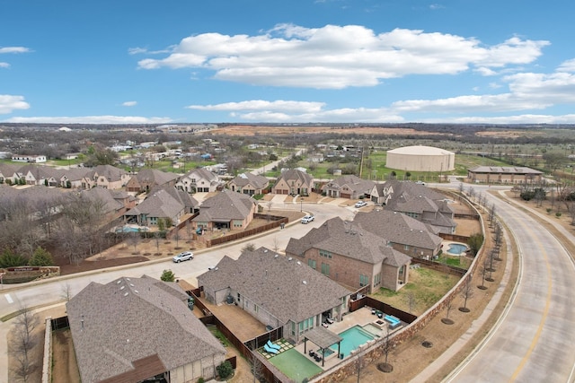 drone / aerial view with a residential view