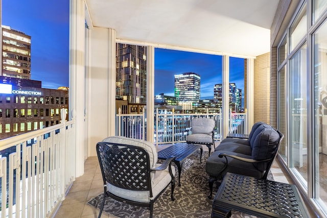 balcony featuring a view of city