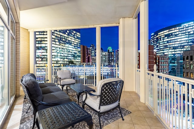 balcony with a city view