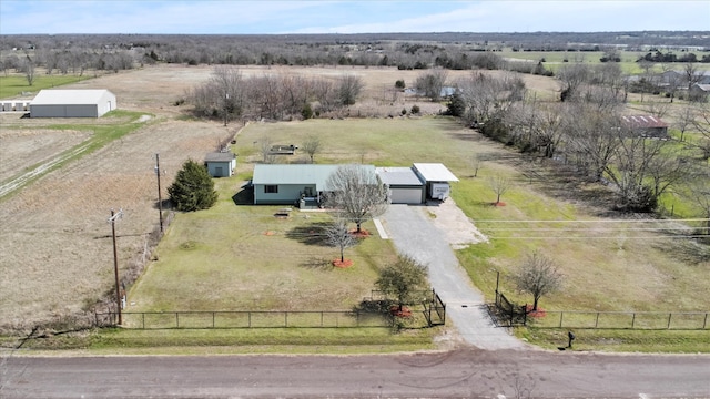 bird's eye view with a rural view