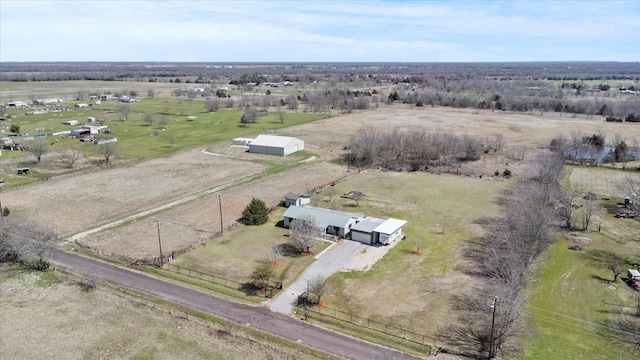 aerial view with a rural view