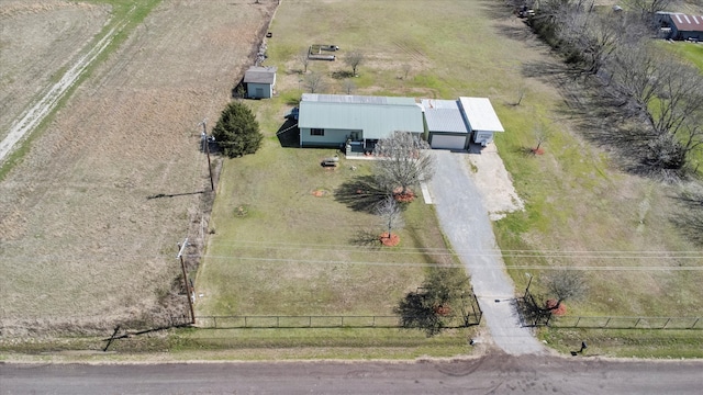 aerial view with a rural view