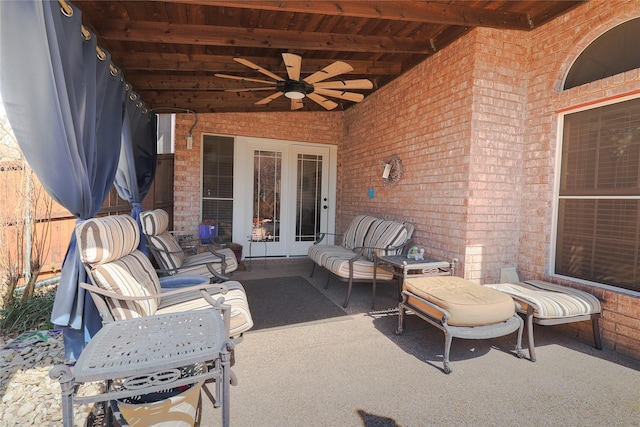 view of patio / terrace with ceiling fan