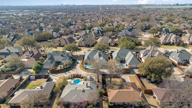 bird's eye view with a residential view