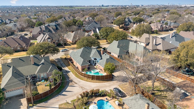 bird's eye view with a residential view