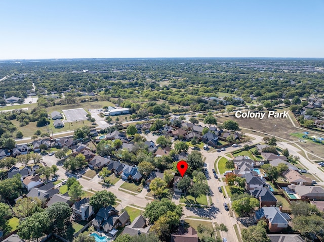 aerial view with a residential view