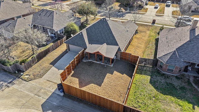 bird's eye view with a residential view