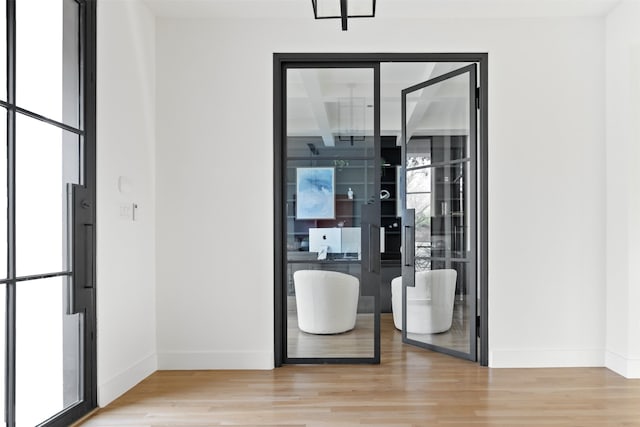 interior space with light wood-style flooring and a healthy amount of sunlight