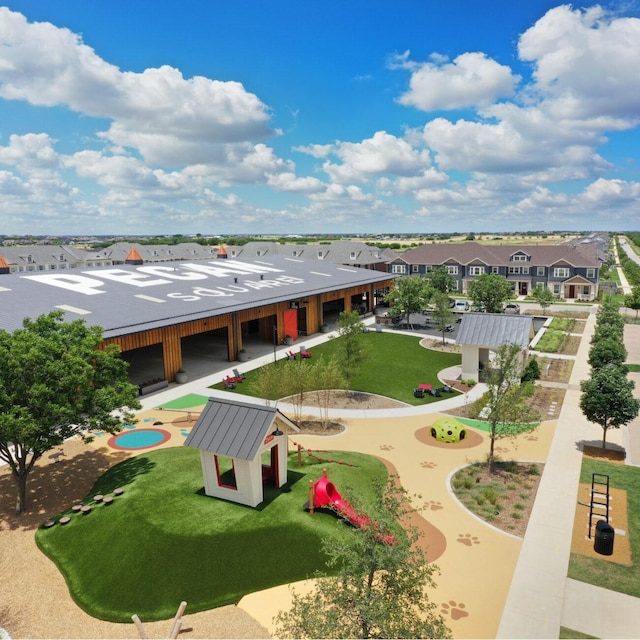 aerial view featuring a residential view