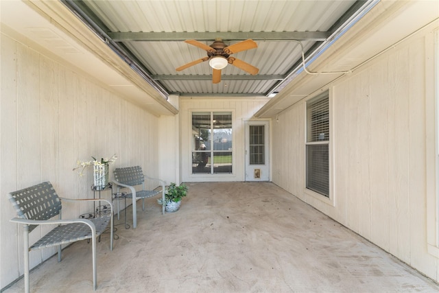 view of patio / terrace with a ceiling fan