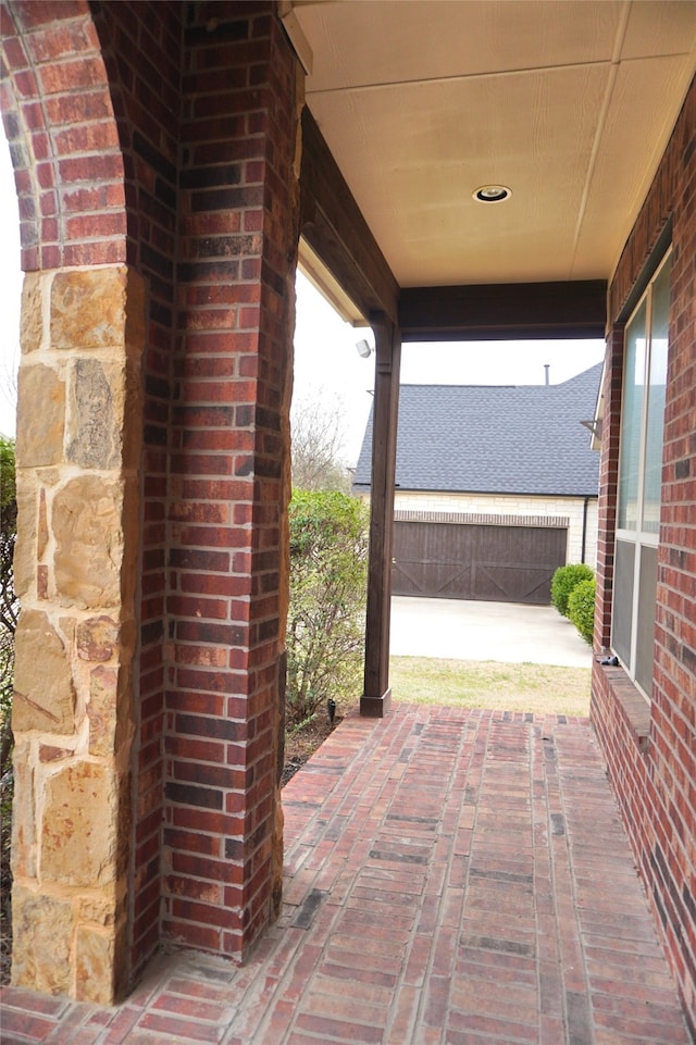 view of patio featuring fence