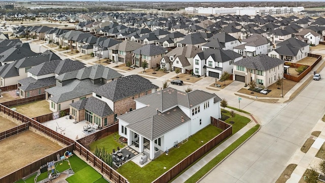 aerial view with a residential view