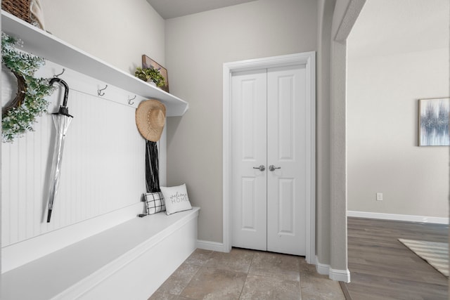 mudroom with baseboards