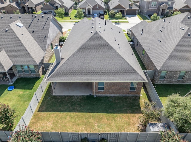 aerial view with a residential view