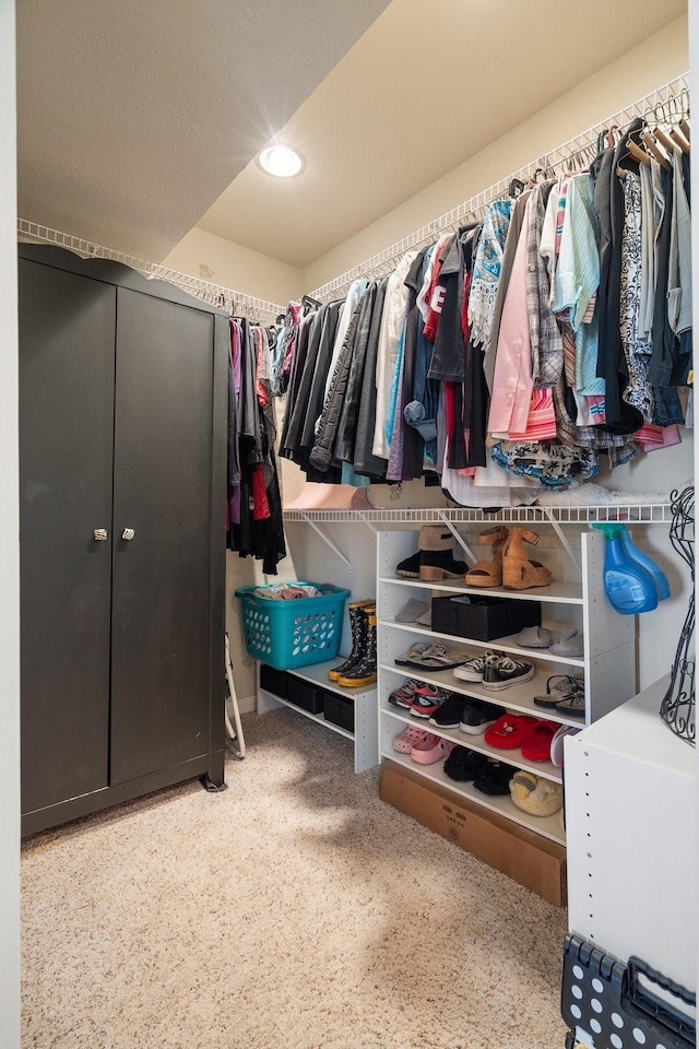 view of walk in closet