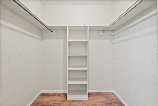 spacious closet with wood finished floors