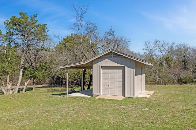 exterior space featuring a storage unit