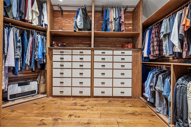 spacious closet with wood-type flooring